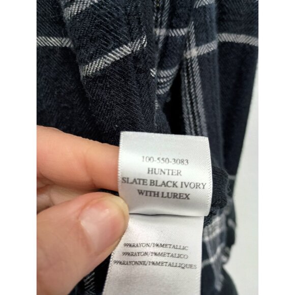 Rails Hunter Shirt Womens Medium Black Plaid Flannel Lurex Button Up Long Sleeve - Picture 6 of 11